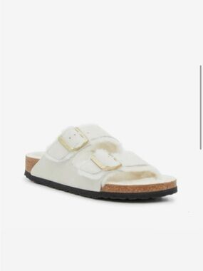 Birkenstock Arizona Shearling Slide Sandal - Women's Size 40 (Off-White)